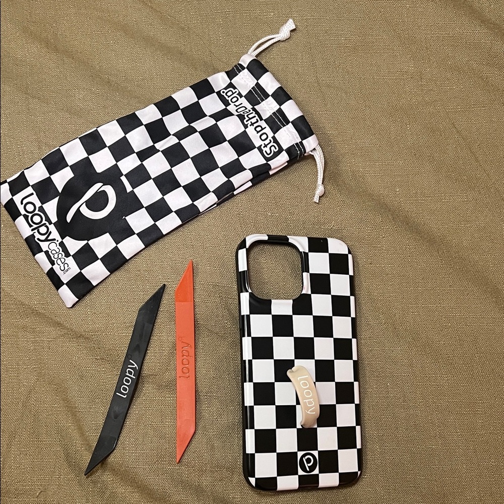 Loopy Black and White Checkered Phone Case
